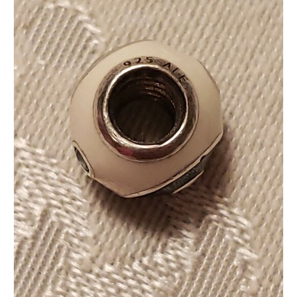 Pandora Yin Yang Charm Sterling Silver Retired Marked 925 ALE White Black Enamel - Picture 8 of 9